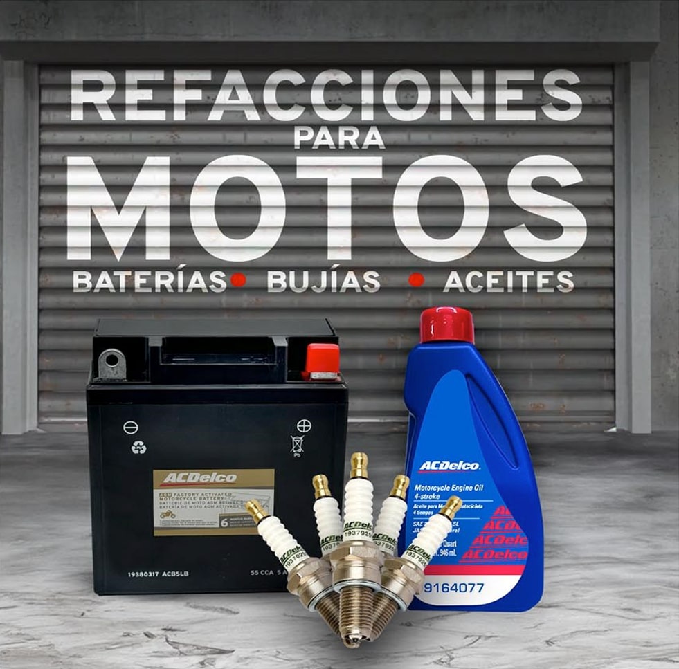 ACDelco México, banner refacciones para motos en página de inicio